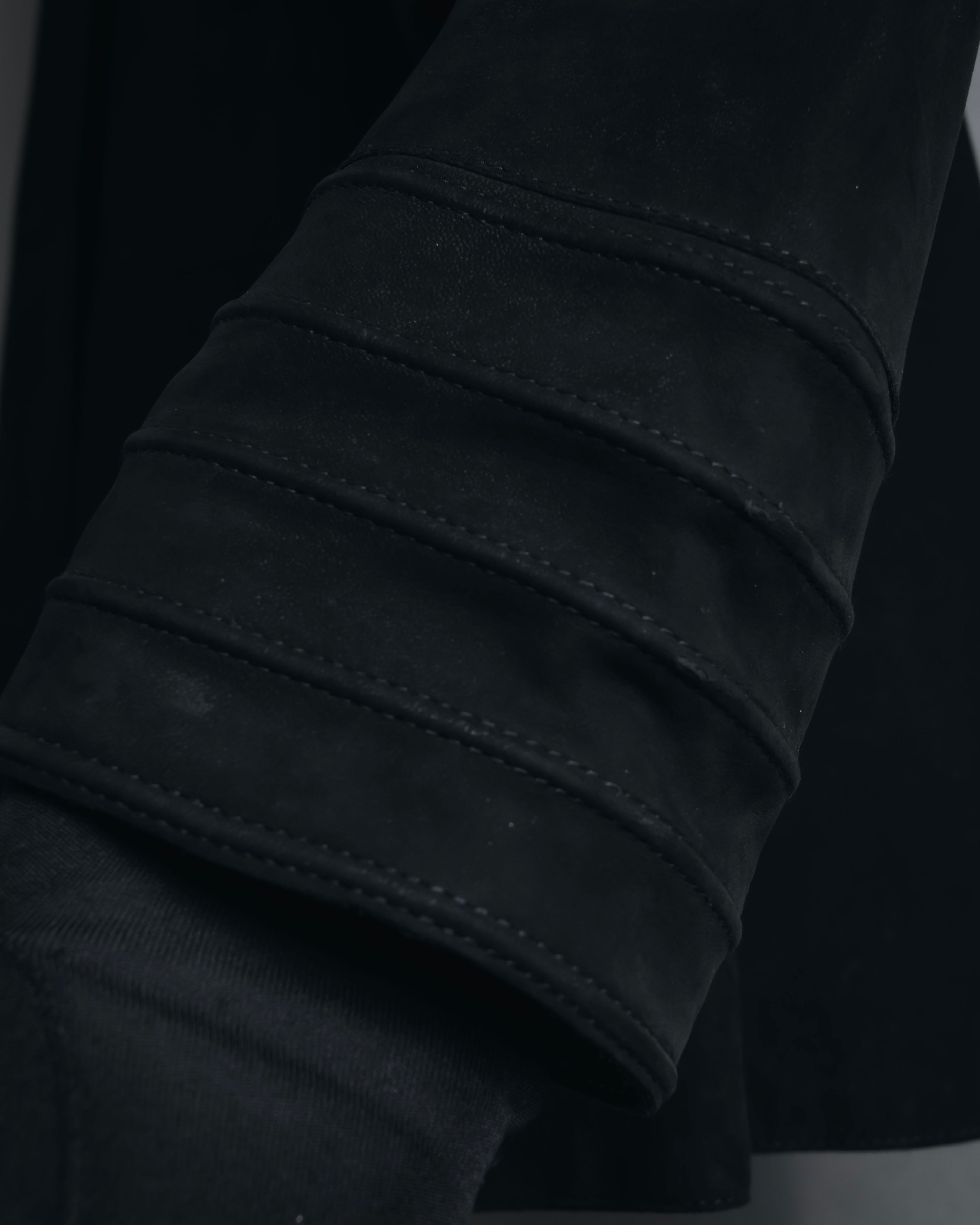 "GIORGIO ARMANI" Large collar draped lamb leather jacket