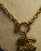 -SPECIAL- “CHANEL” 80’s-90’s Quilted cc pendant chain necklace