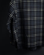 "BURBERRYS" Gold metal button design check pattern wool shirt