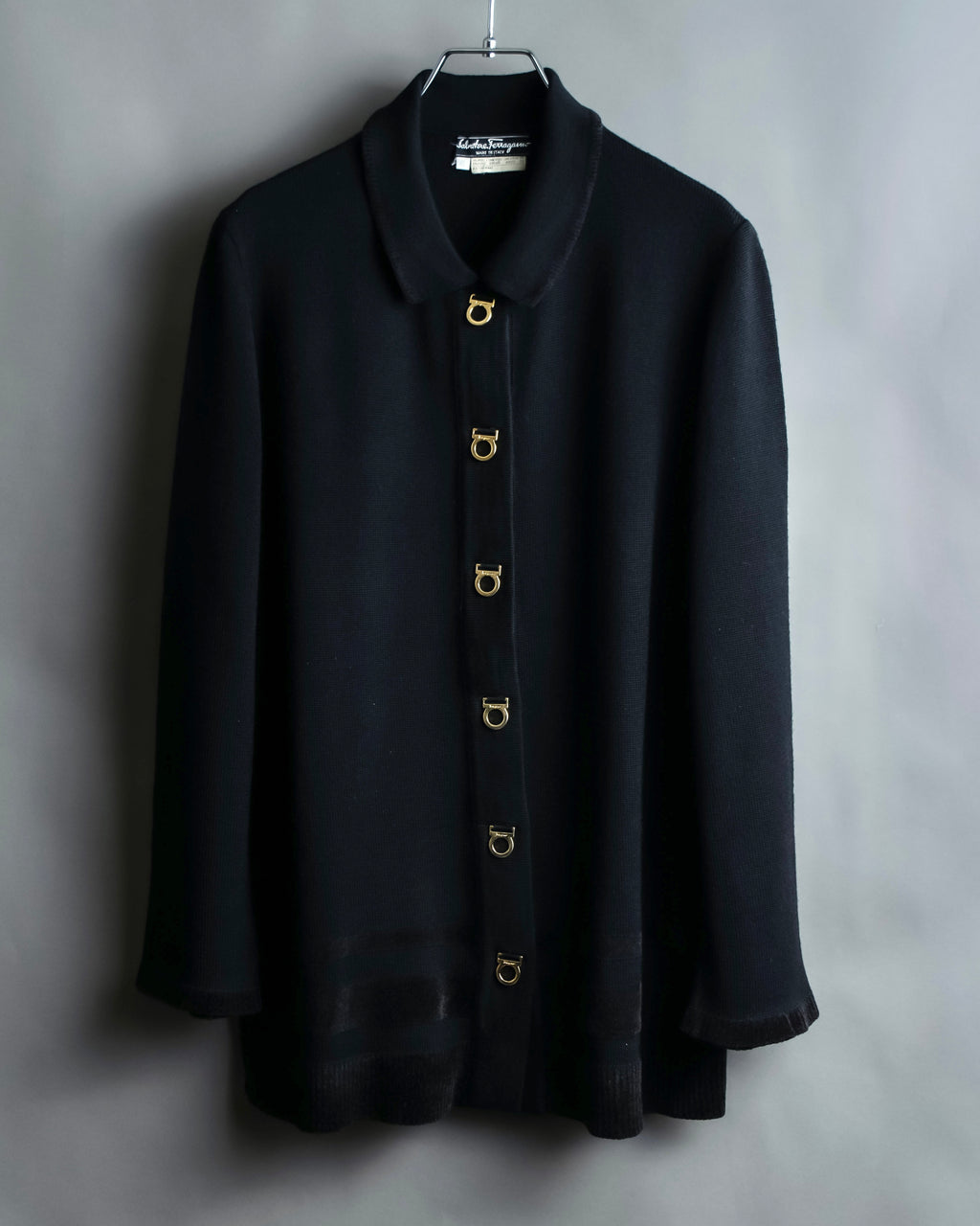 "Salvatore Ferragamo" Gancini design rayon mix cardigan
