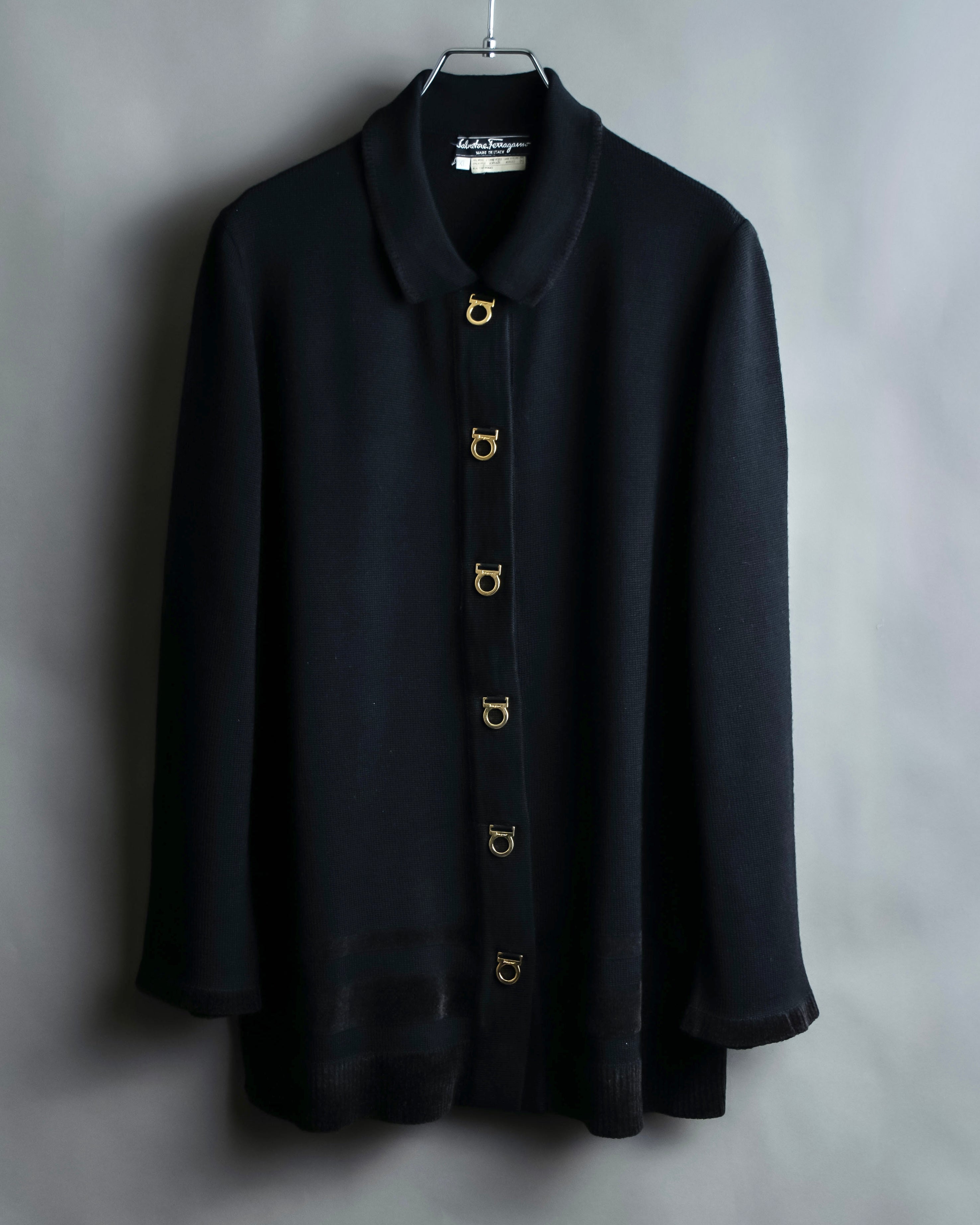 "Salvatore Ferragamo" Gancini design rayon mix cardigan