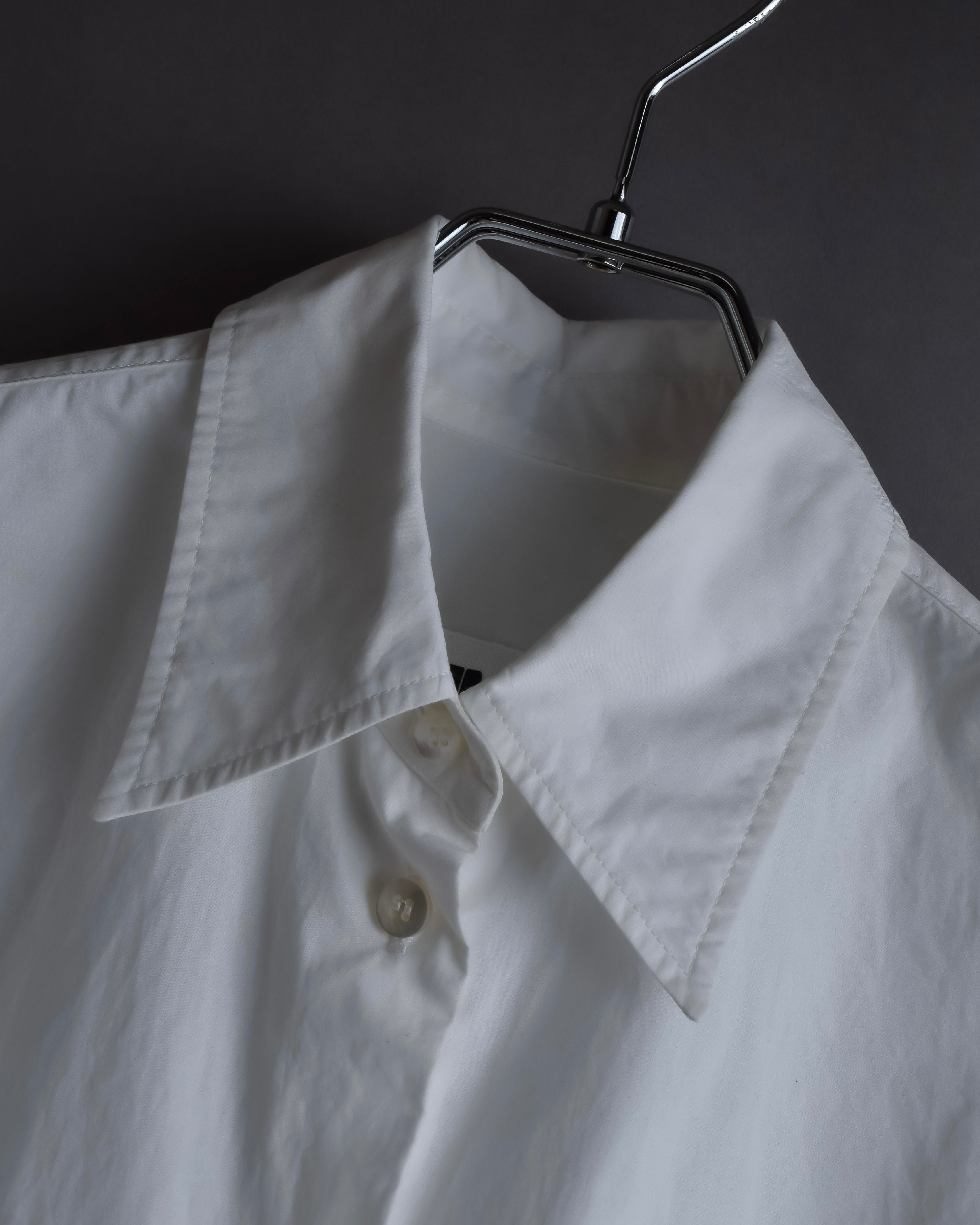 "MM6 MAISON MARGIELA" 20SS Frilled overlay cotton hybrid shirt