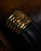 "LOEWE" Anagram logo engraved leather bangle