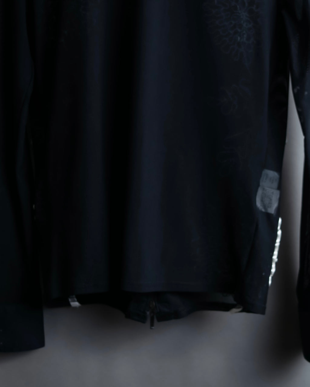 Vintage double zip ribbon flower design sheer jacket