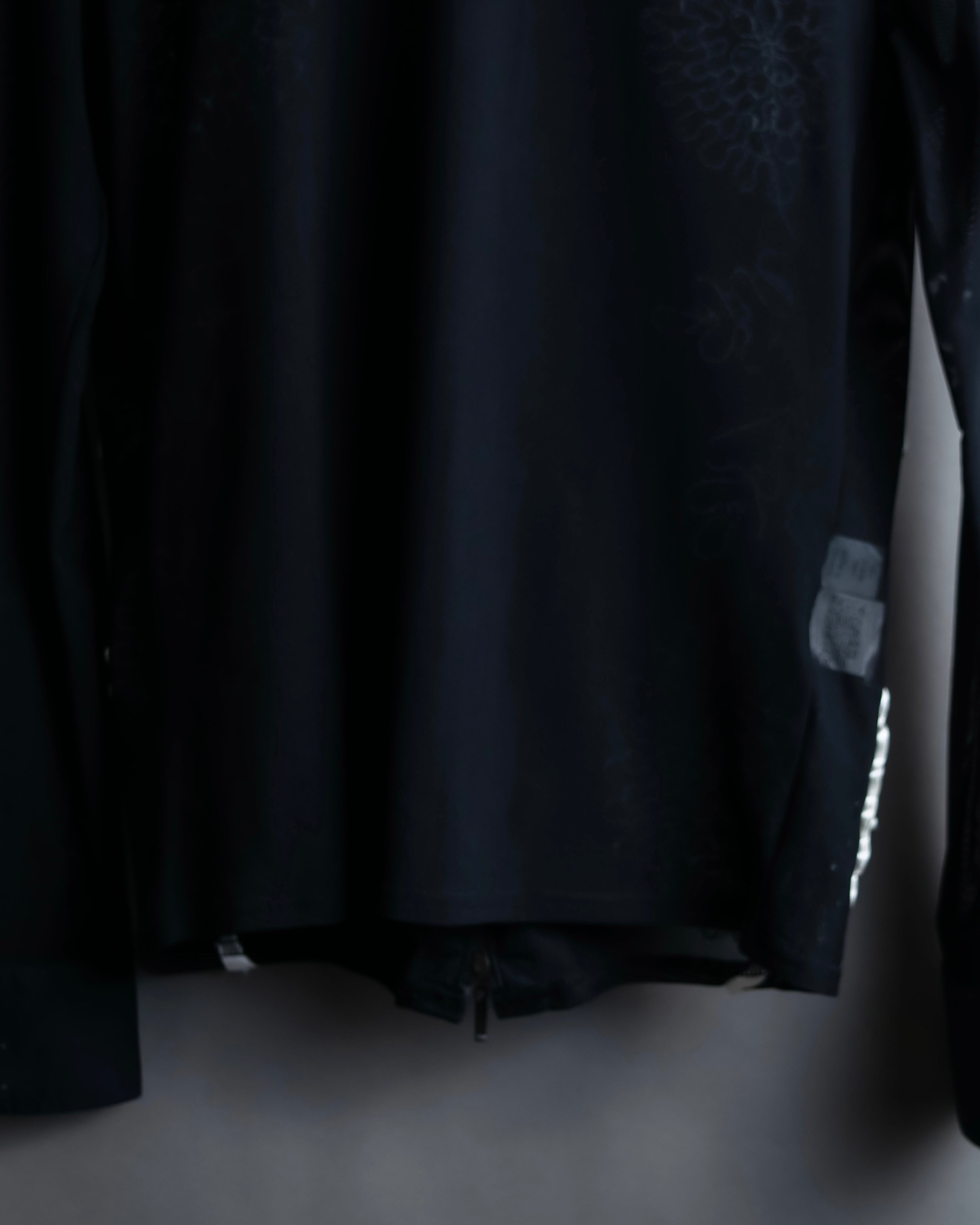 Vintage double zip ribbon flower design sheer jacket