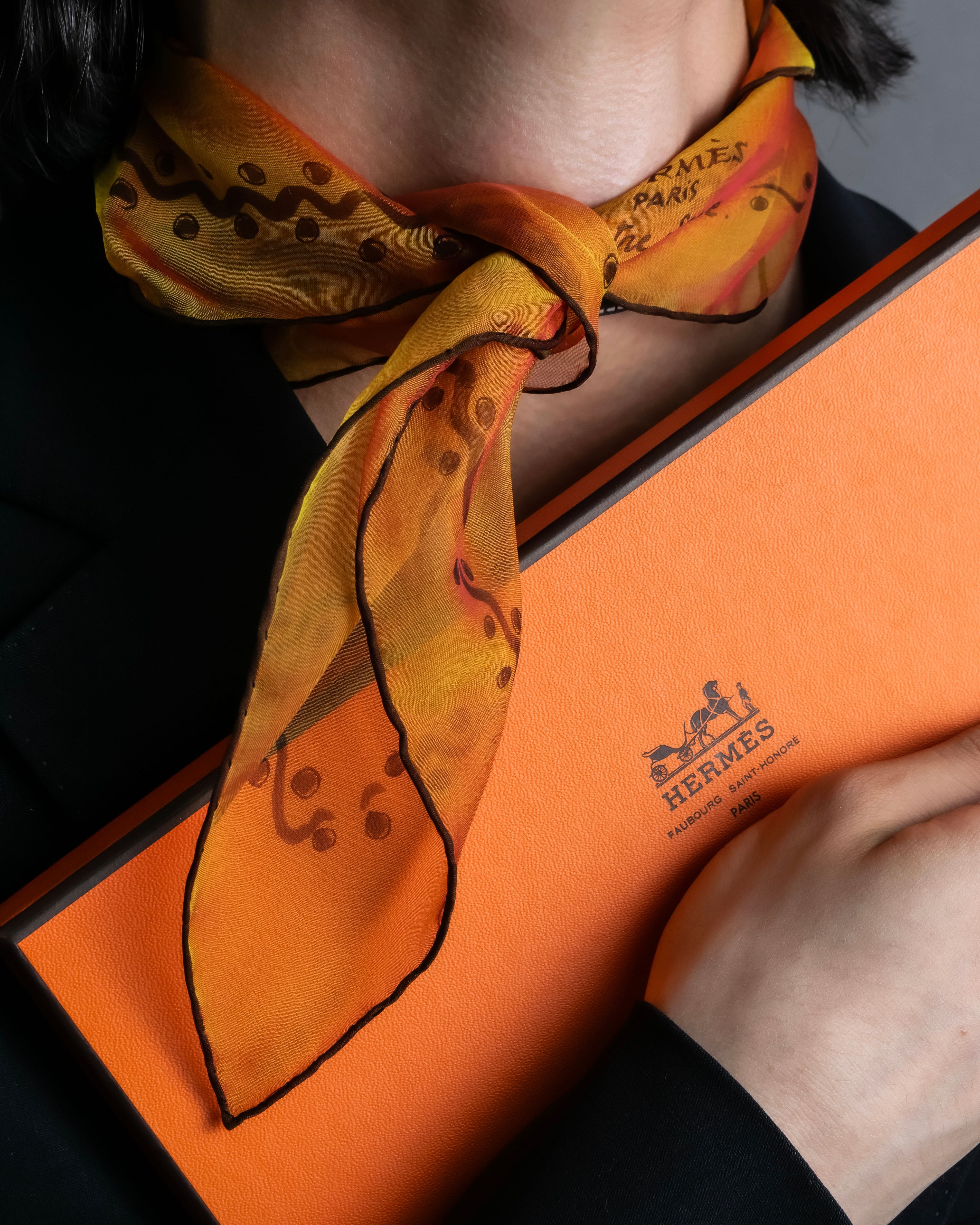 "HERMES" Exotic motif carre scarf