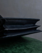 "GUCCI" Dark navy suede leather shoulder bag