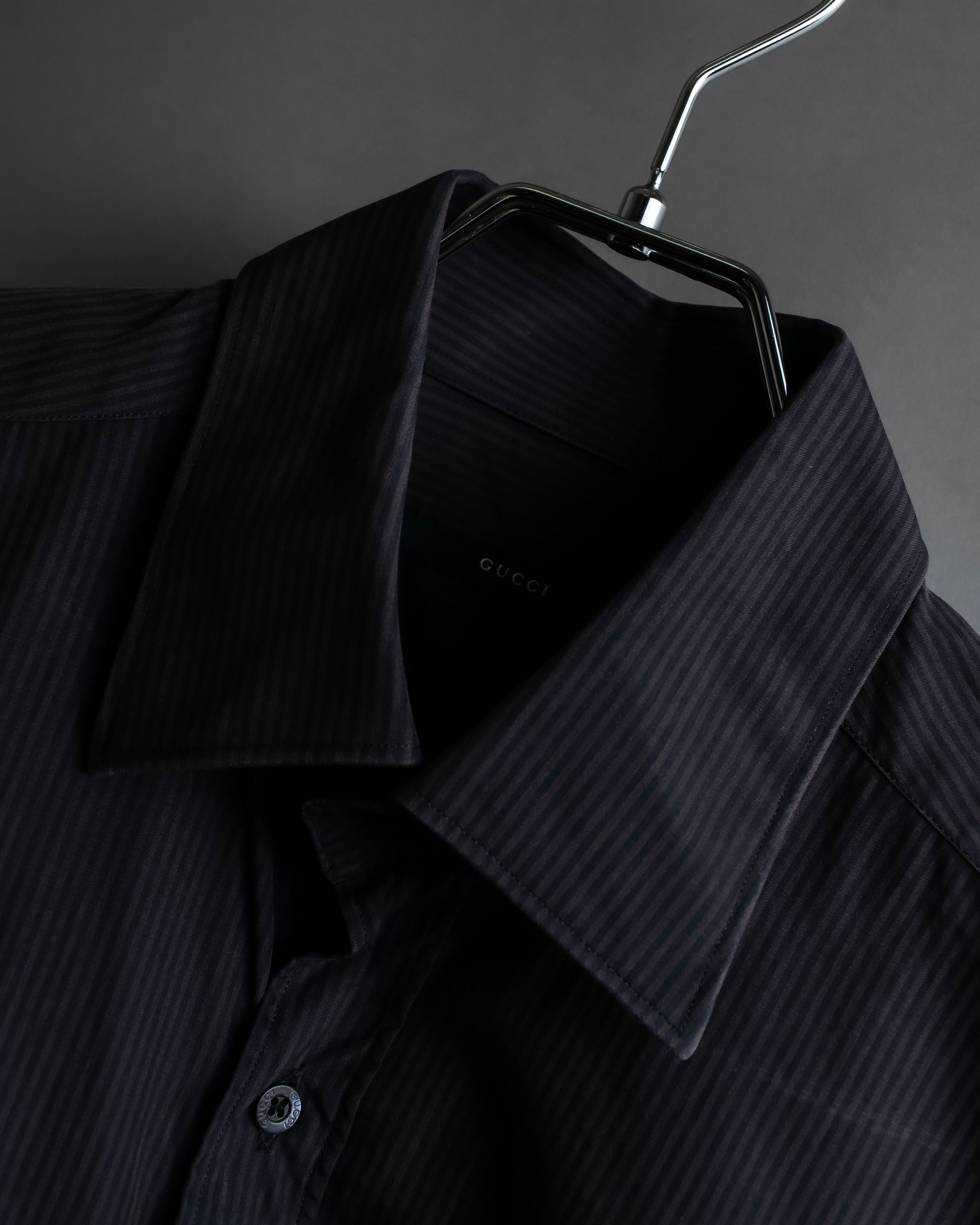 "GUCCI" Slightly glossy pinstripe oversized shirt