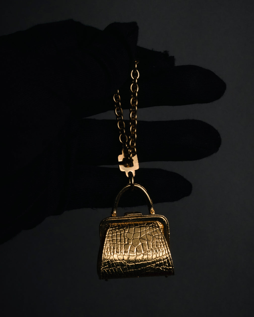 "Christian Dior" 80’s-90’s Miniature handbag motif gold charm