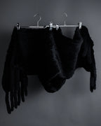 "CHOMBERT" Thick fringe design fur-like long muffler