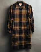 "Yves Saint Laurent" 80's-90's Plaid wool coat dress