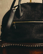 -SPECIAL- “Salvatore Ferragamo“ 90's-00's Gancini pony hair and leather dual-way boston bag