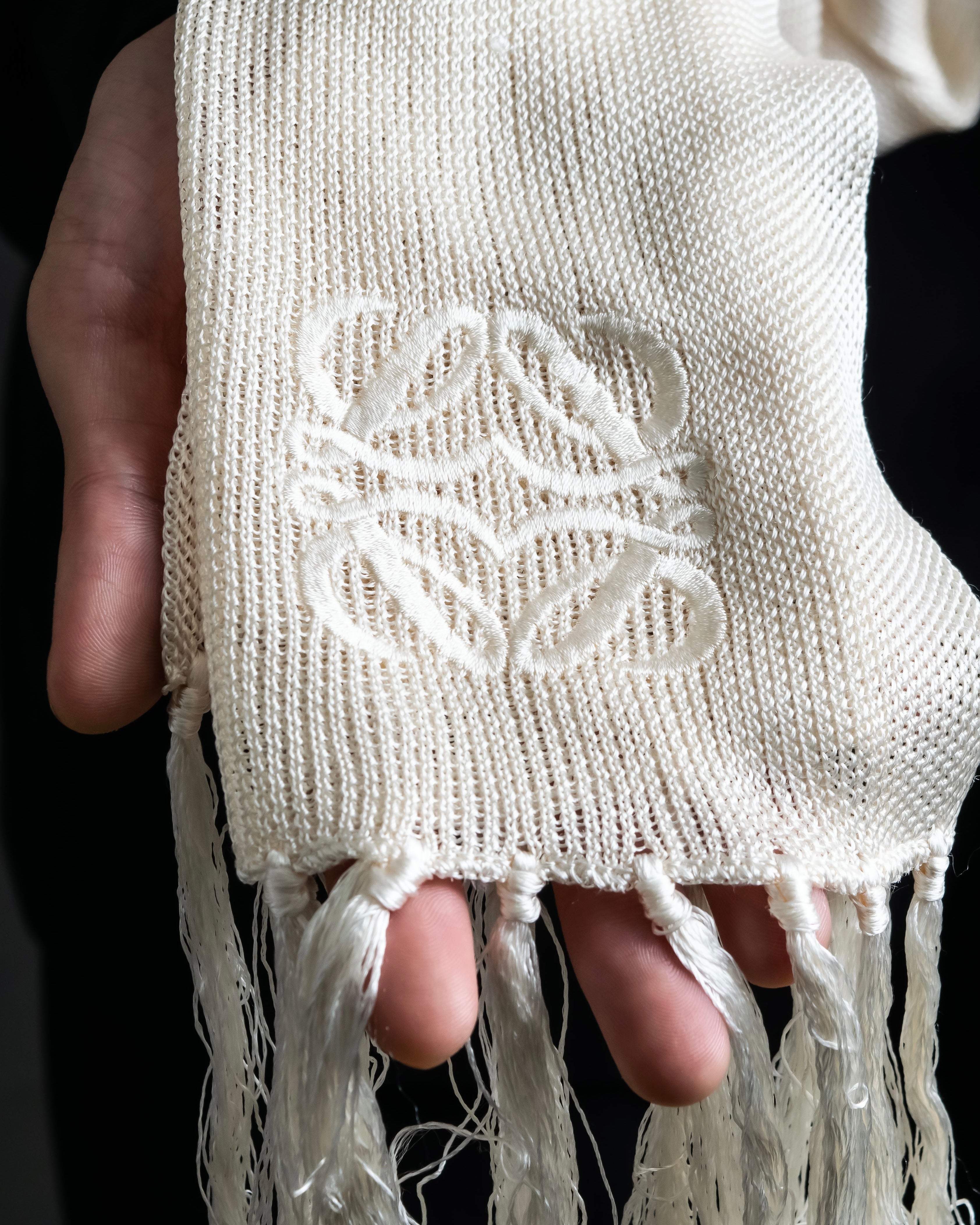 "LOEWE" Shiny silk anagram logo stole