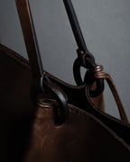 "GUCCI" Horizontally elegant silhouette oiled leather one-shoulder bag
