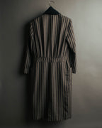 -SPECIAL- “GUCCI” 80’s-90’s Textured striped shawl collar long coat