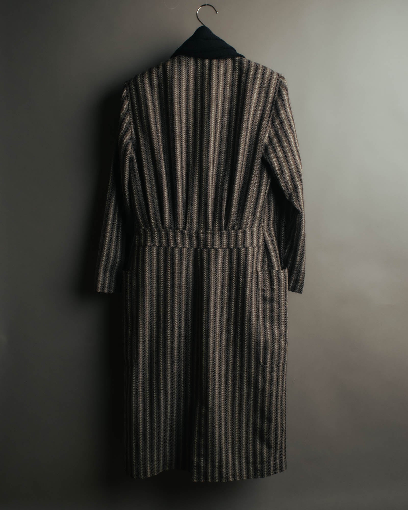 -SPECIAL- “GUCCI” 80’s-90’s Textured striped shawl collar long coat