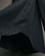 "Jean Paul Gaultier Classique" 90's Geometric jacquard total-pattern shirt with shell buttons