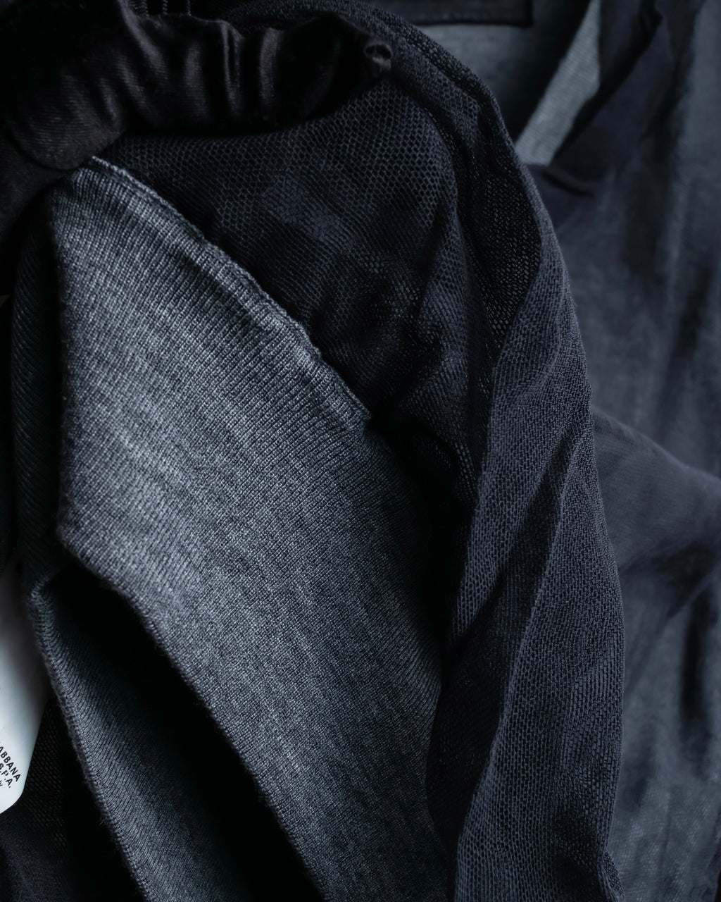 "DOLCE & GABBANA" Sheer layered V-neck grey knit