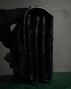 –SPECIAL– "VALENTINO GARAVANI" 2010’s Noir rockstud exotic patchwork chain bag