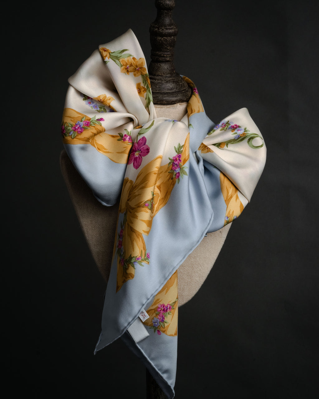 “Christian Dior” 90’s Floral logo silk scarf