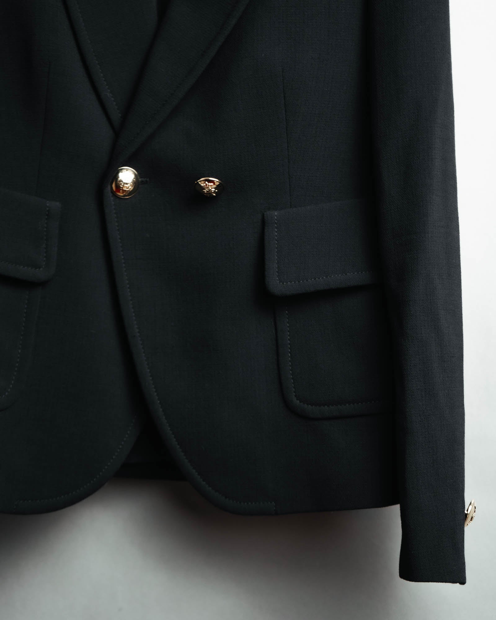 "EMILIO PUCCI" 00's-10's Gold buttoned tailored wool blazer