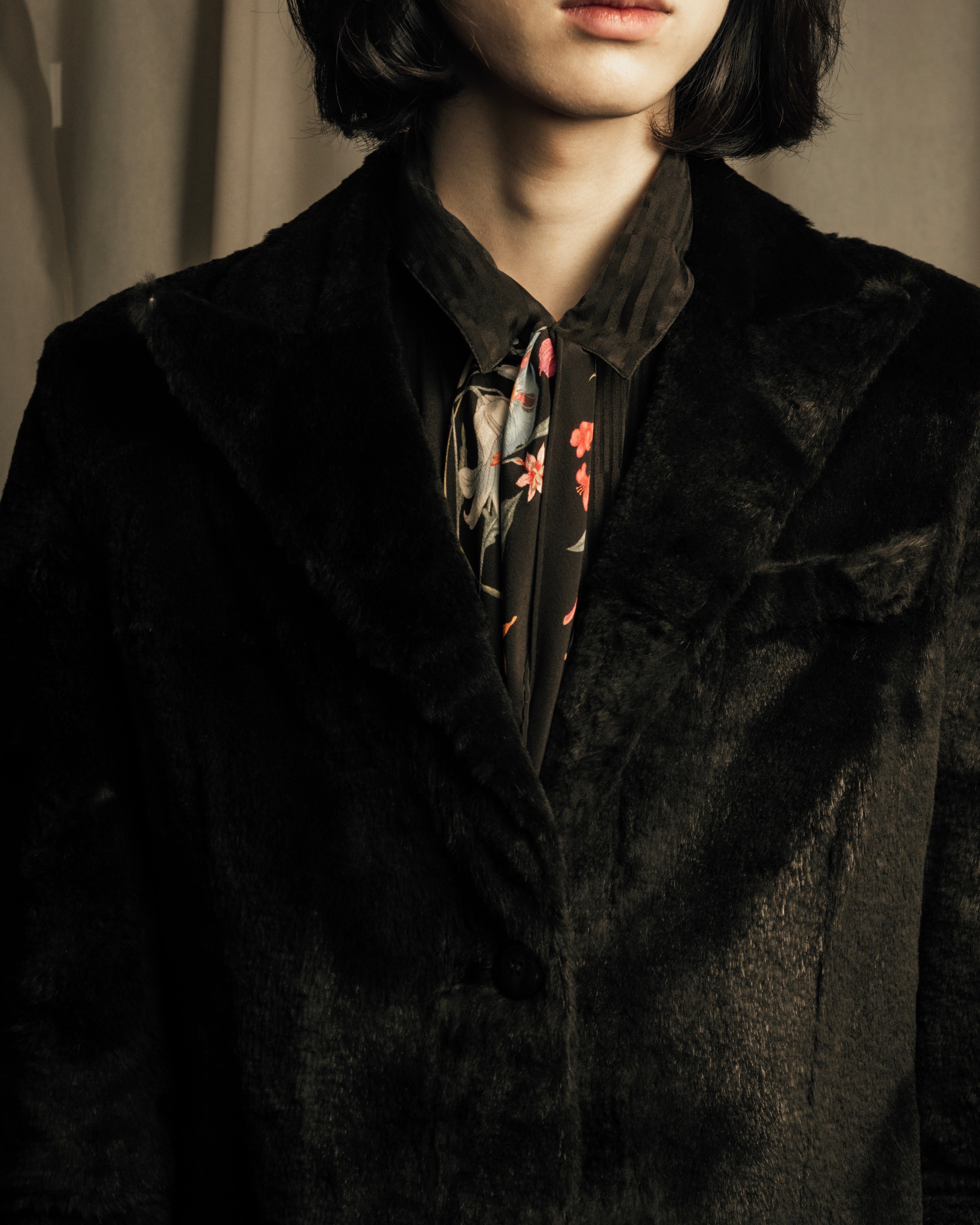 -SPECIAL- "Salvatore Ferragamo"
90's-00's A neat silhouette 100% lapin fur coat