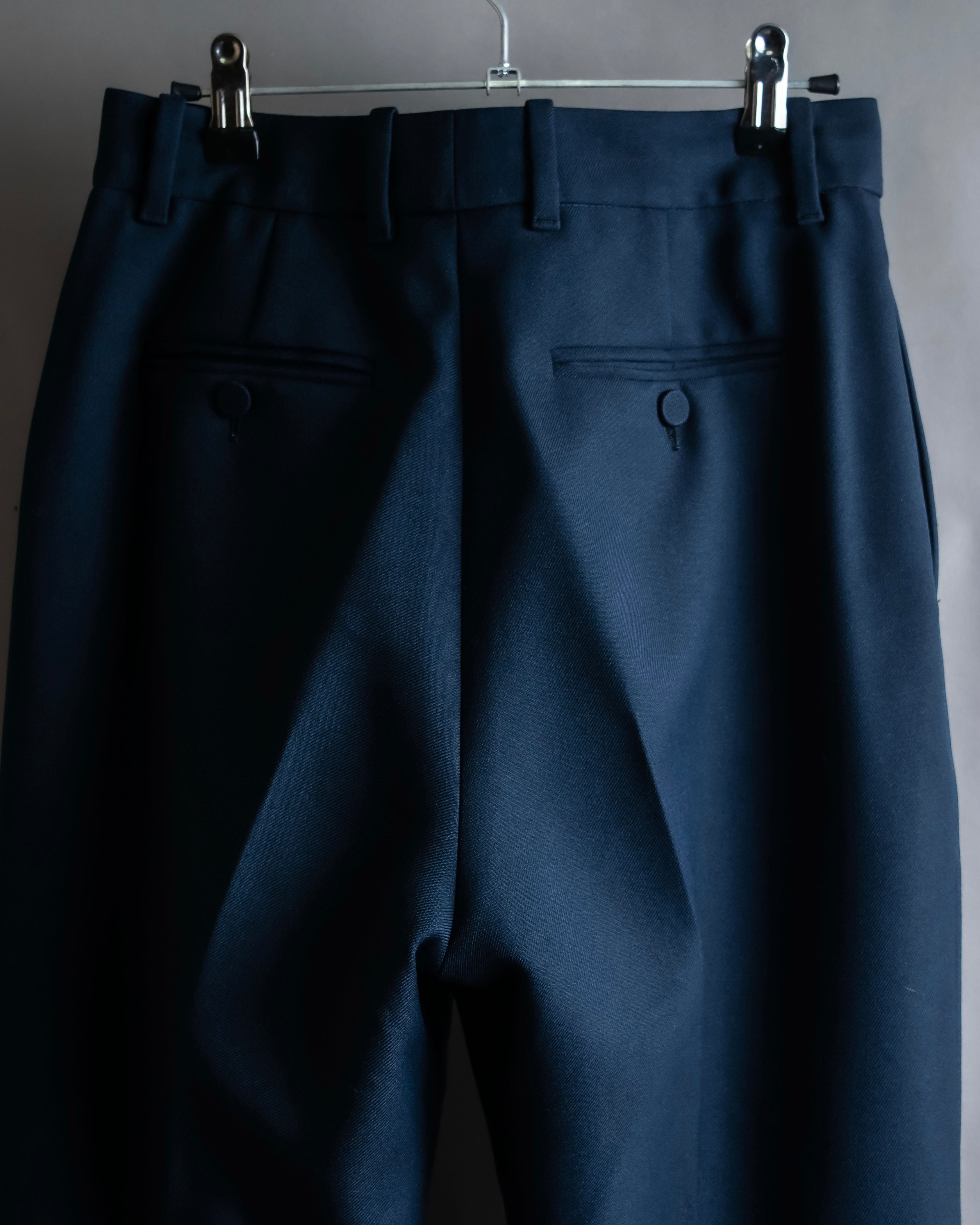 "GUCCI" Deep-tuck wool gently flared slacks