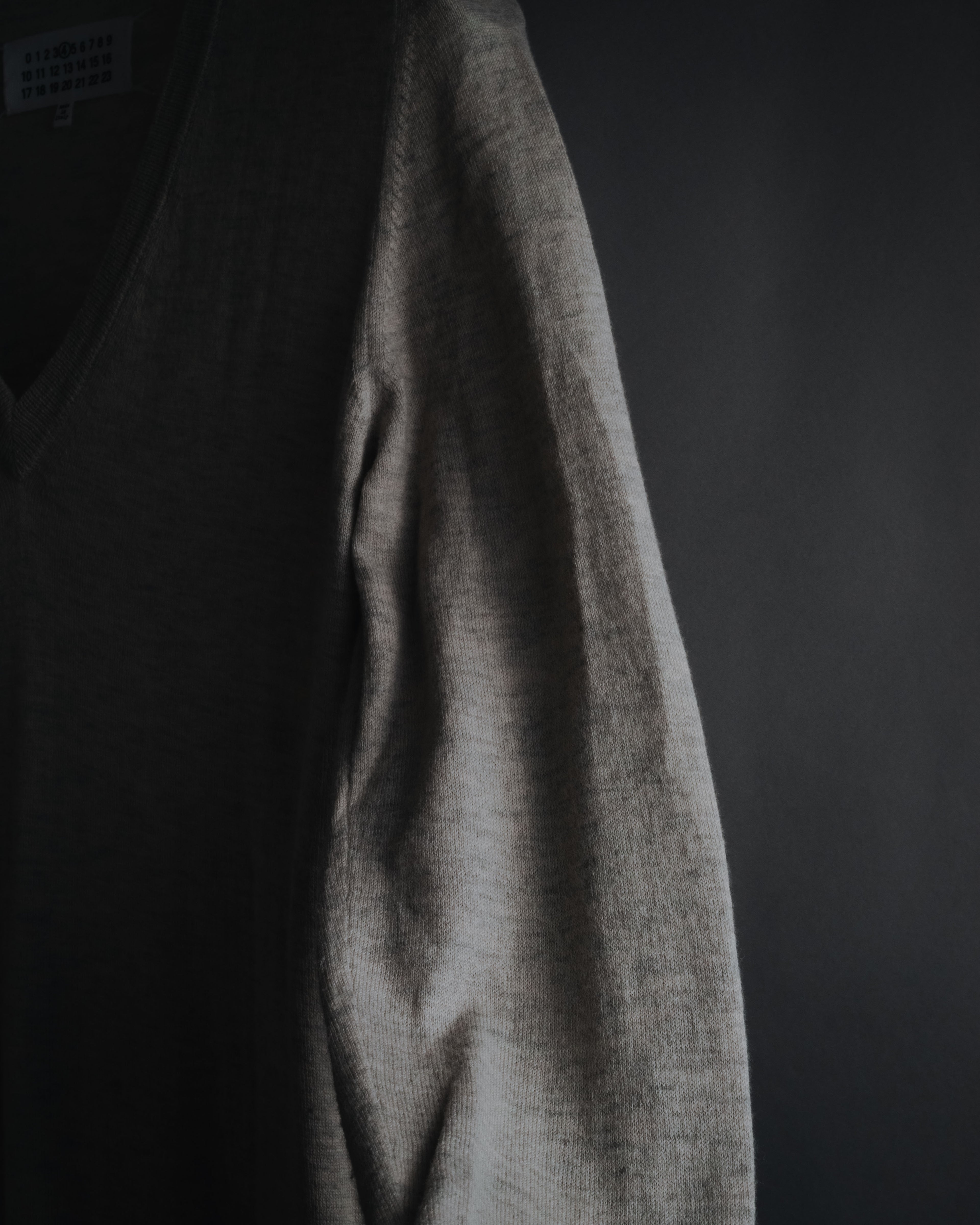 Maison Margiela 2014 Autumn/Winter fine gauge V-neck knit dress with elbow patches