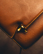 -SPECIAL- "Hermès" 80's Structured leather shoulder bag