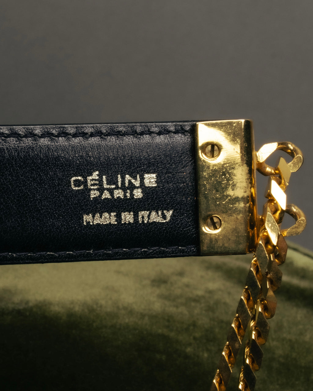 “CÉLINE” 70’s-80’s horsebit chain leather belt