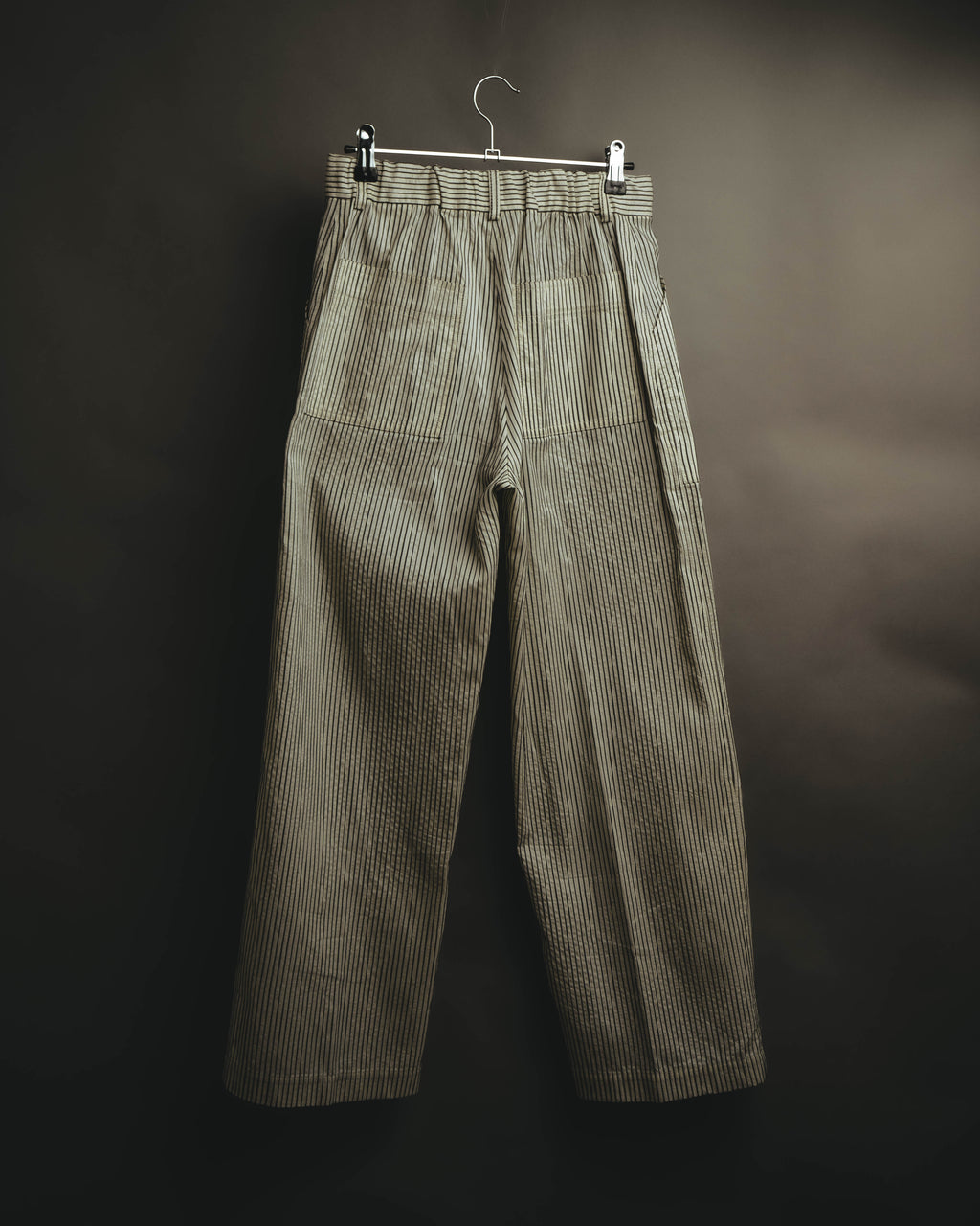 -SPECIAL- “Christian Dior” 20’s silk cotton striped straight trousers