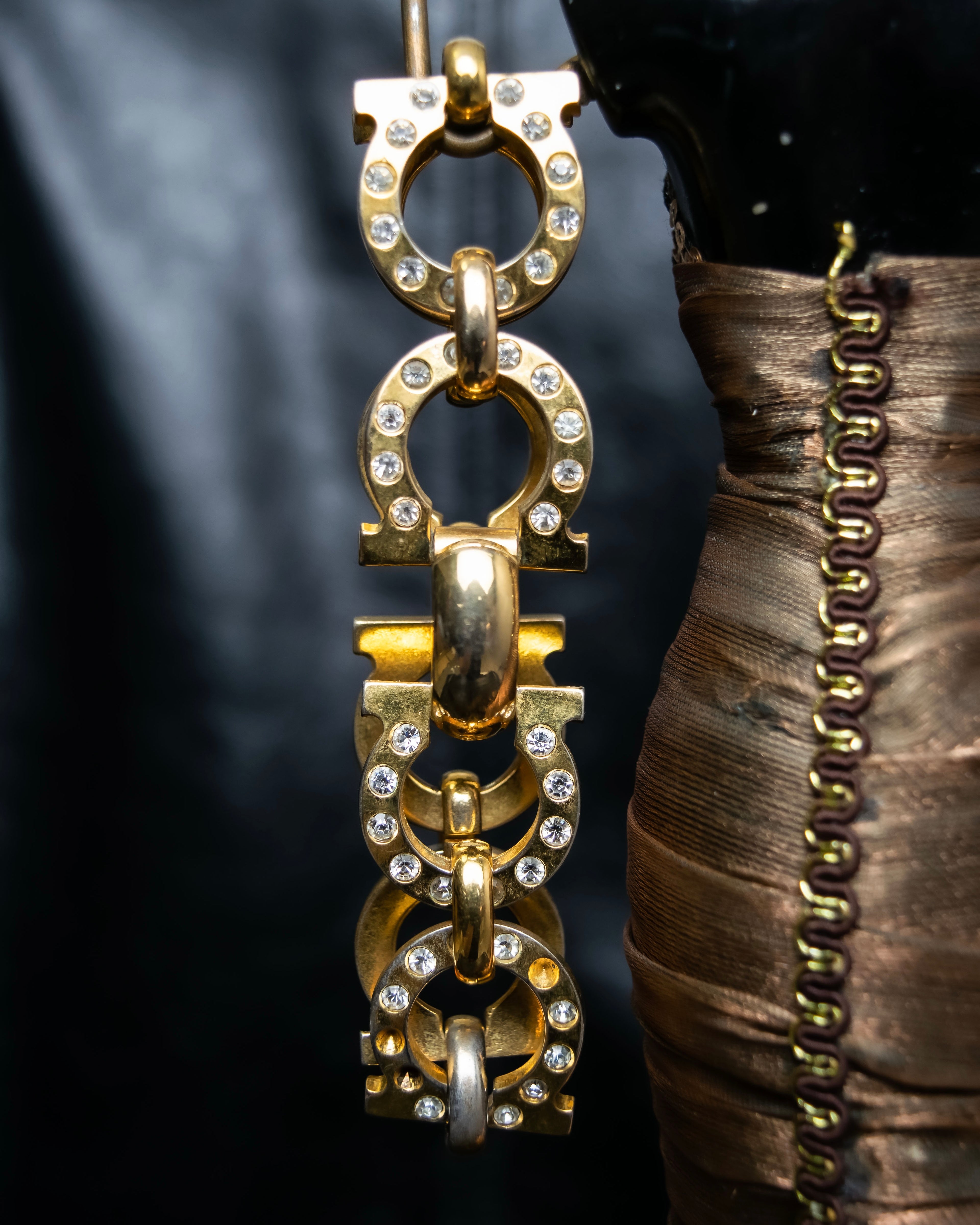 Salvatore Ferragamo Big Gancini gold chain bracelet