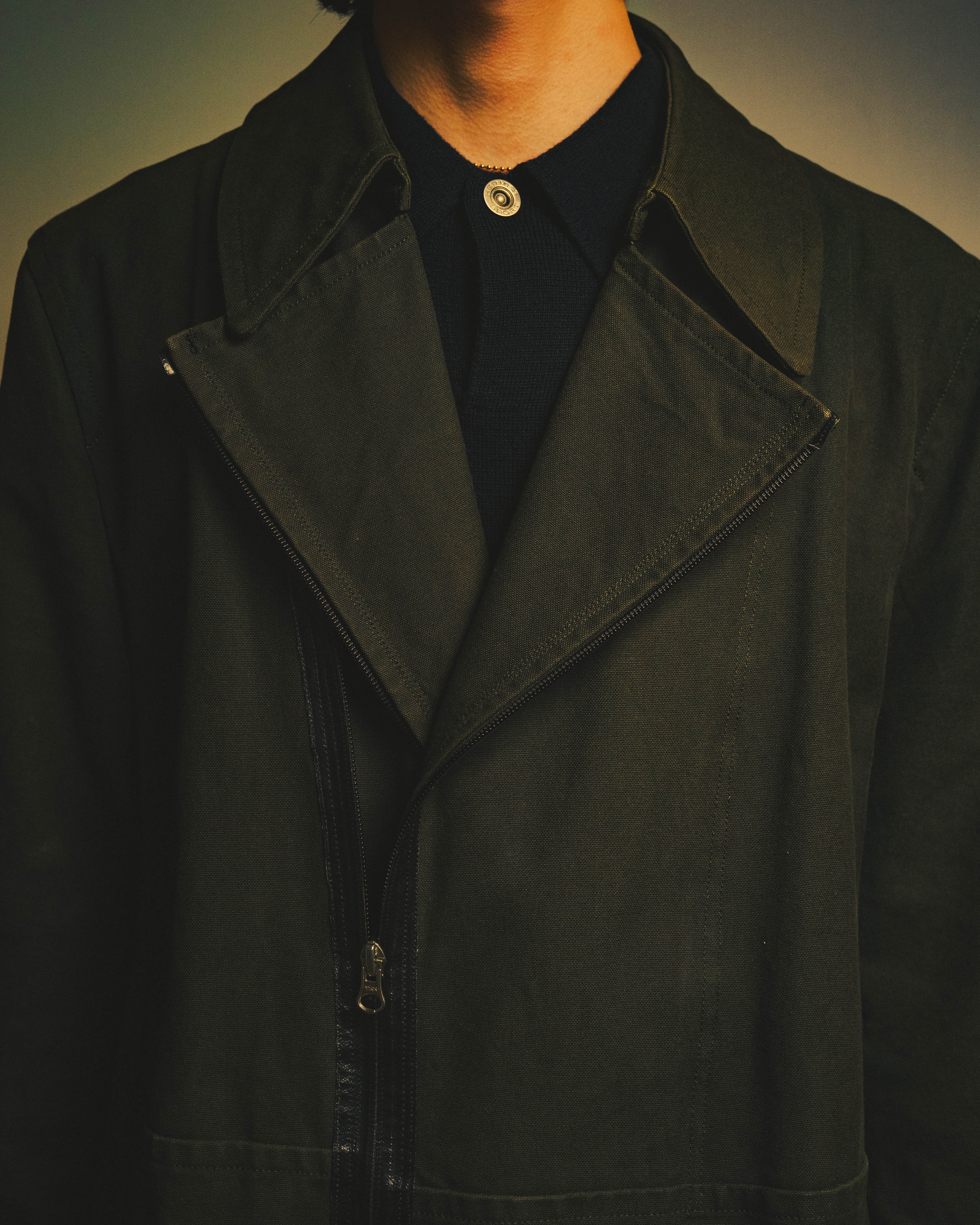-SPECIAL- "COMME des GARÇONS HOMME" 03AW Asymmetric zip long coat