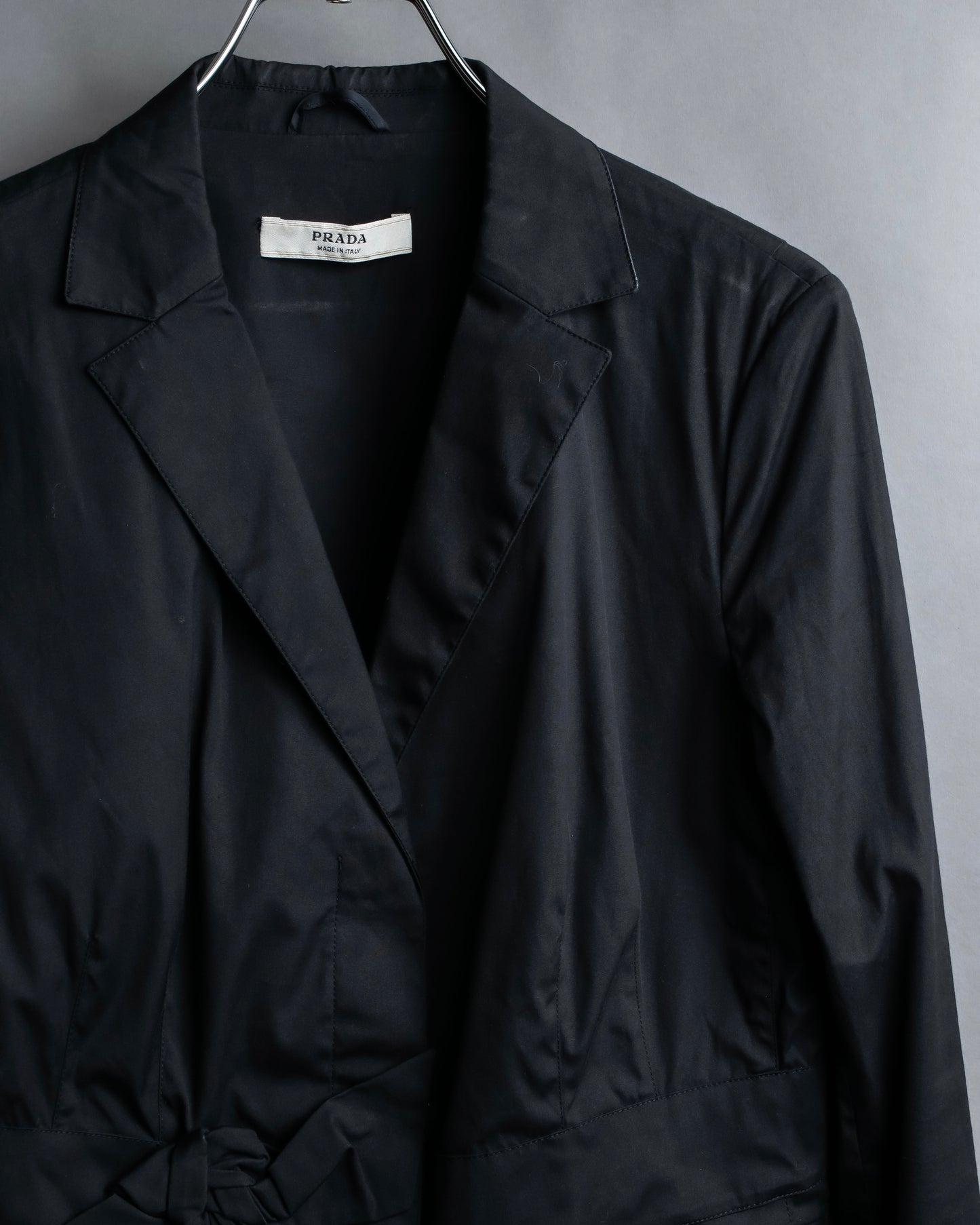 "PRADA" gathered detail cotton tailored jacket