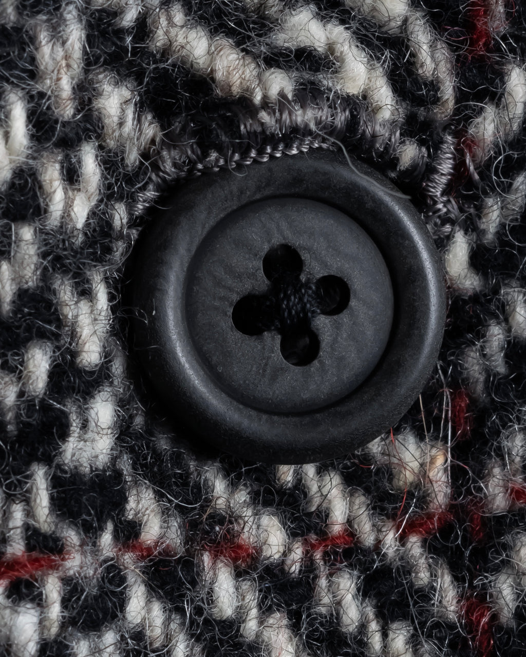 "BURBERRYS" British tweed fly front stand collar coat