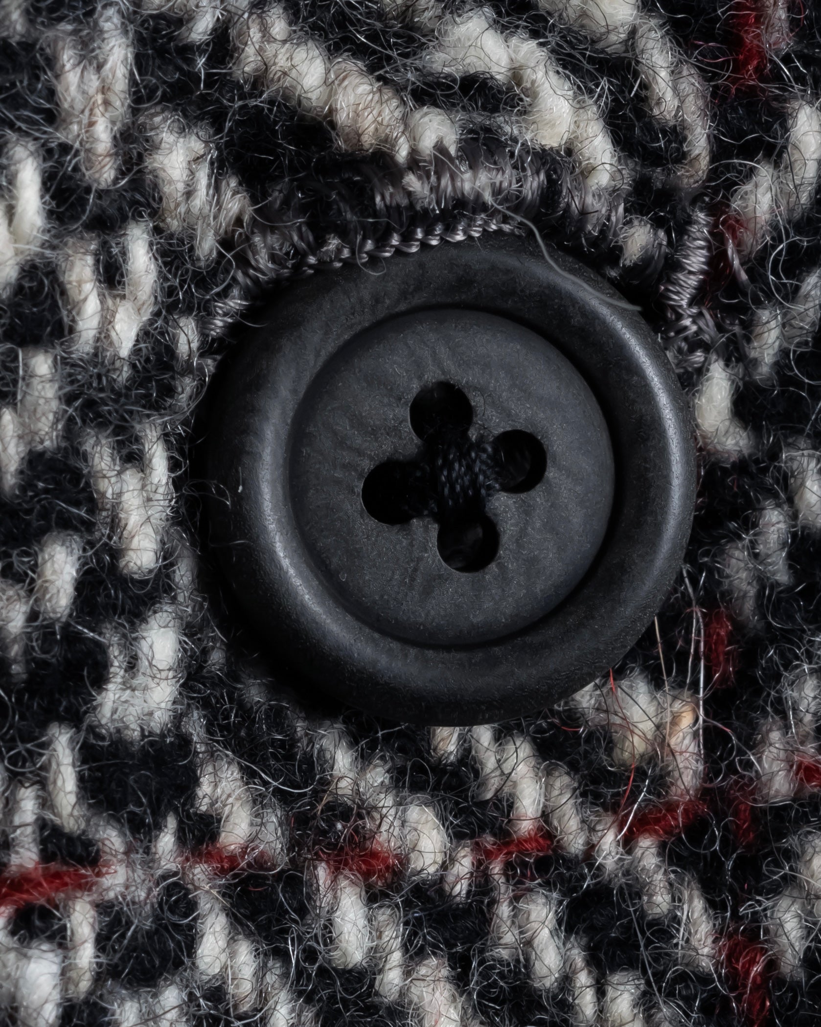 "BURBERRYS" British tweed fly front stand collar coat