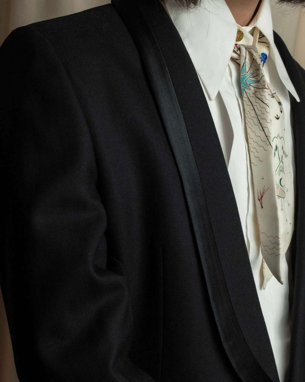 "BALENCIAGA" Structured tailored shawl collar jacket