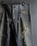"Dolce &amp; Gabbana"Faded design gray denim pants