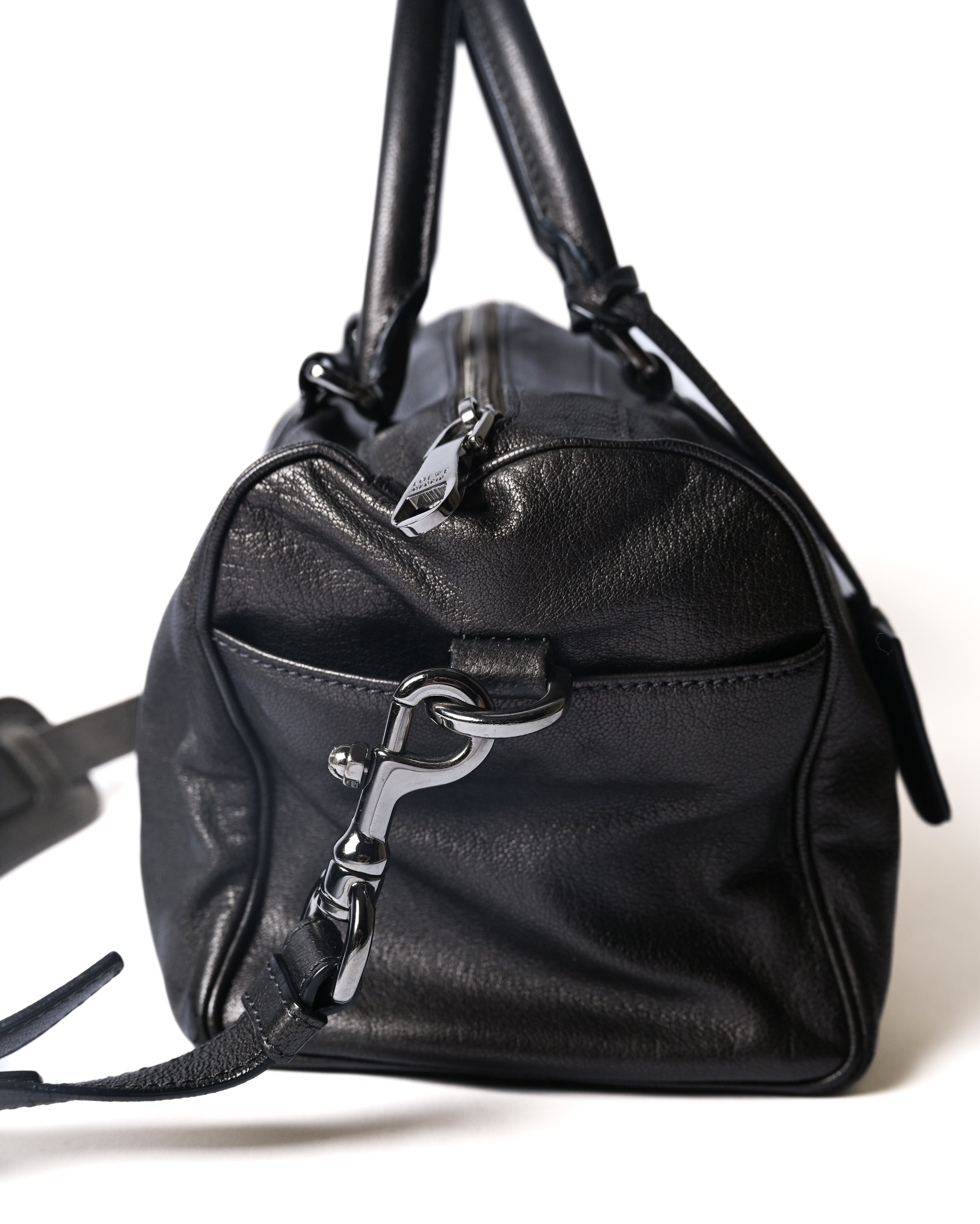 LOEWE/ Anagram 2 Way Mini Boston Hand Bag Metallic Black