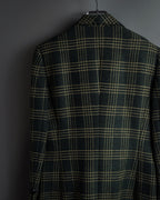 "Christian Dior" Windowpane check tailored jacket