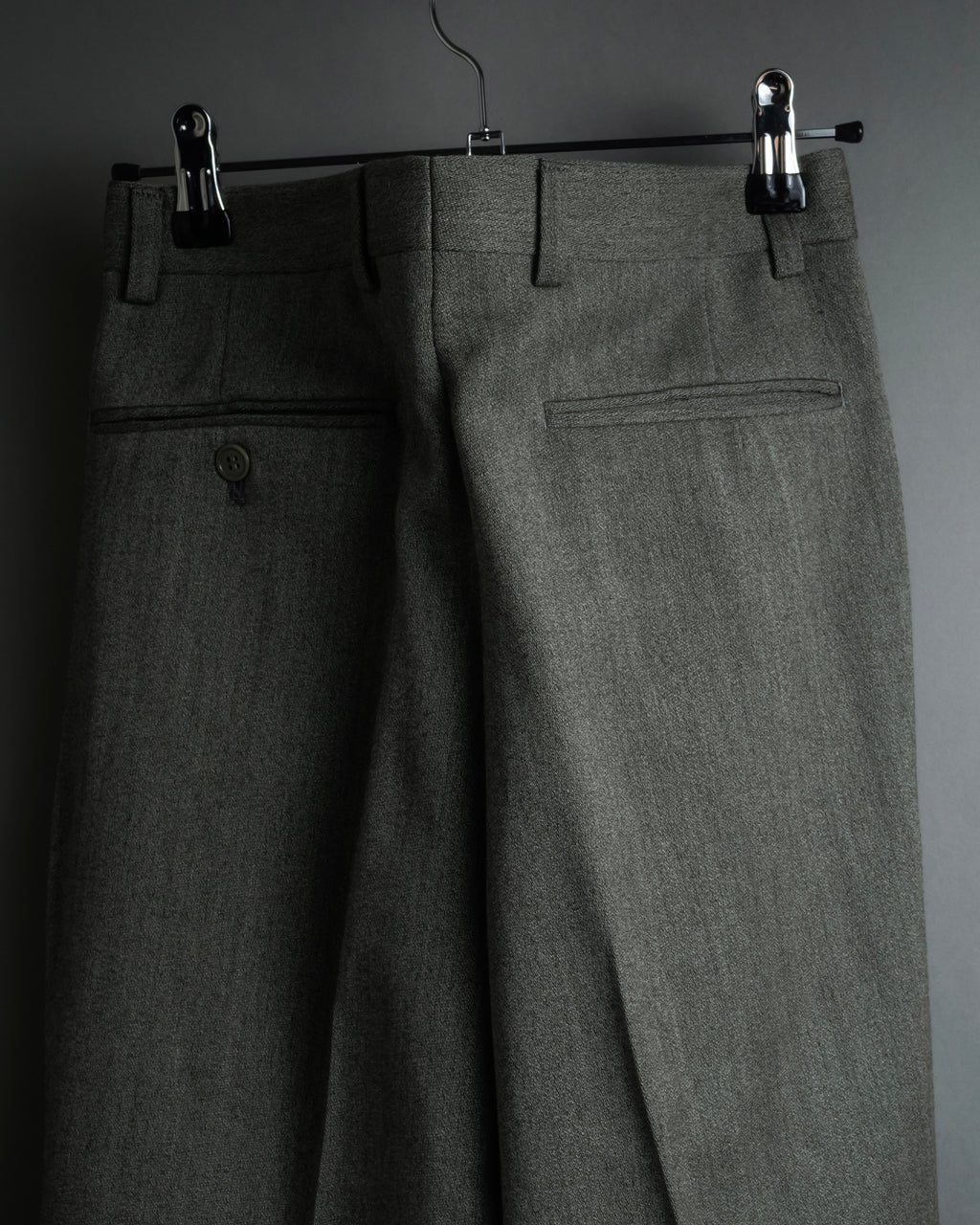 "YVES SAINT LAURENT" Deep pleat tapered wool slacks