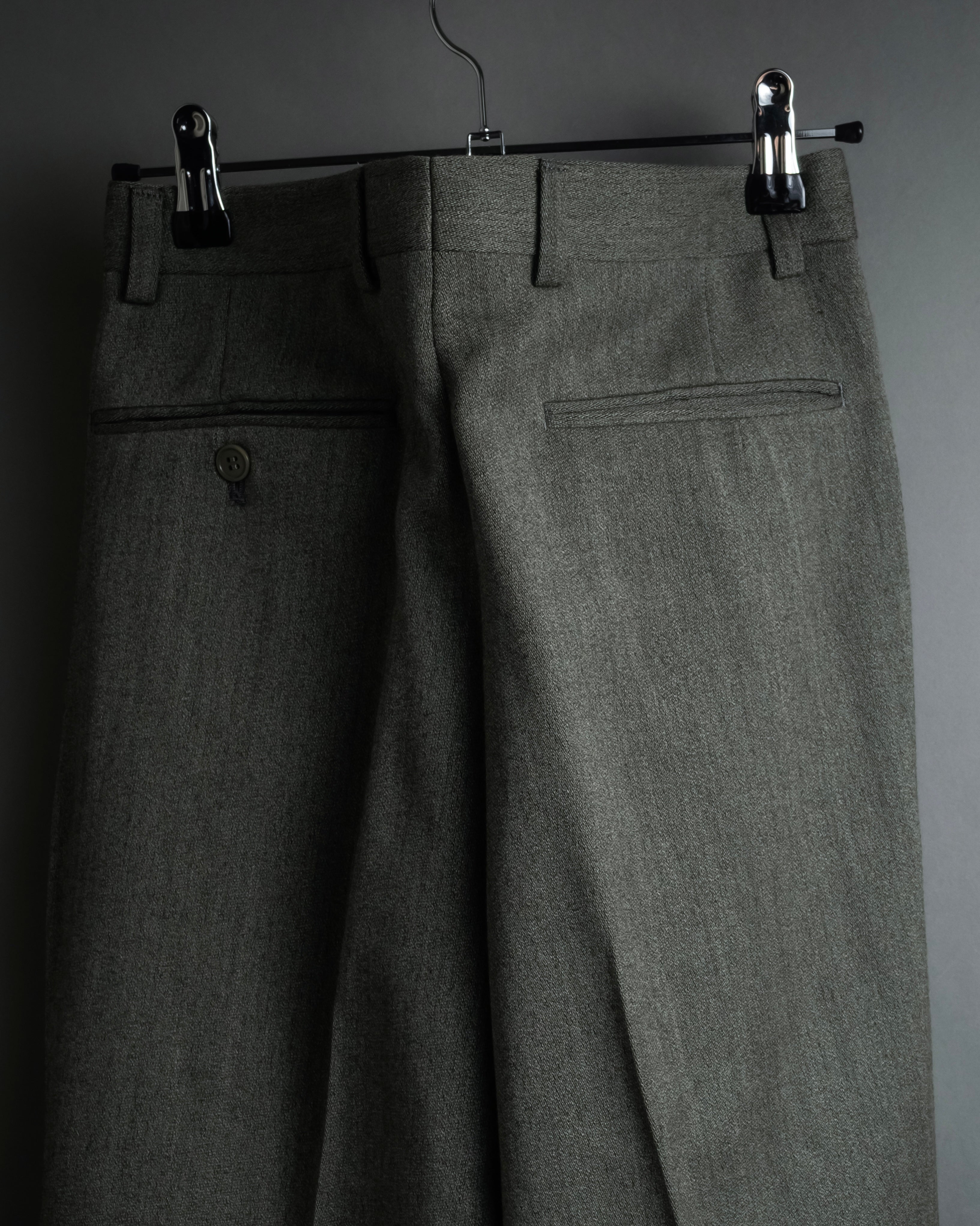 "YVES SAINT LAURENT" Deep pleat tapered wool slacks