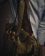 -SPECIAL- “YVES SAINT LAURENT” 00’s-10’s Ostrich leather top handle satchel
