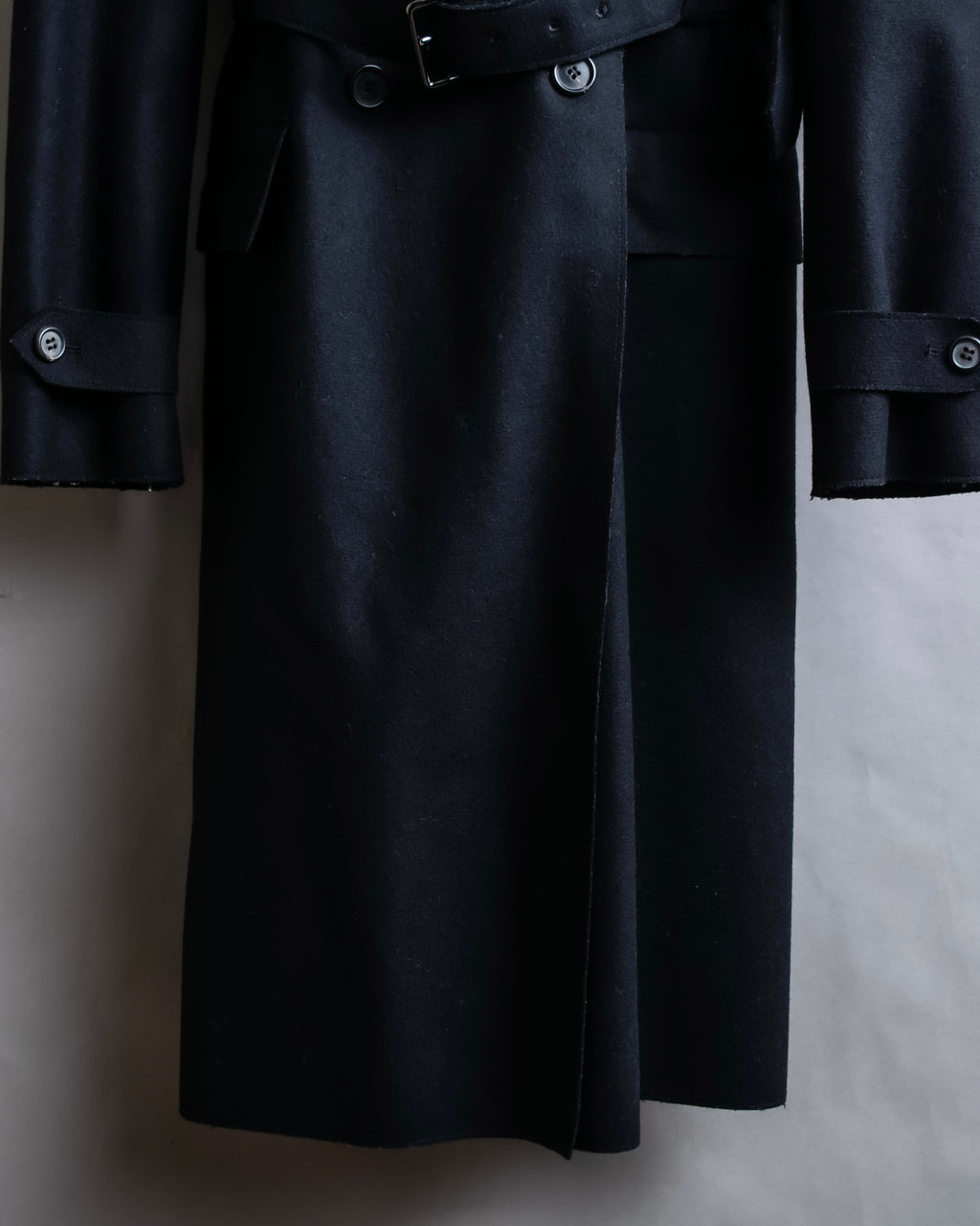 "MIU MIU" Crest brooch design belted trench coat
