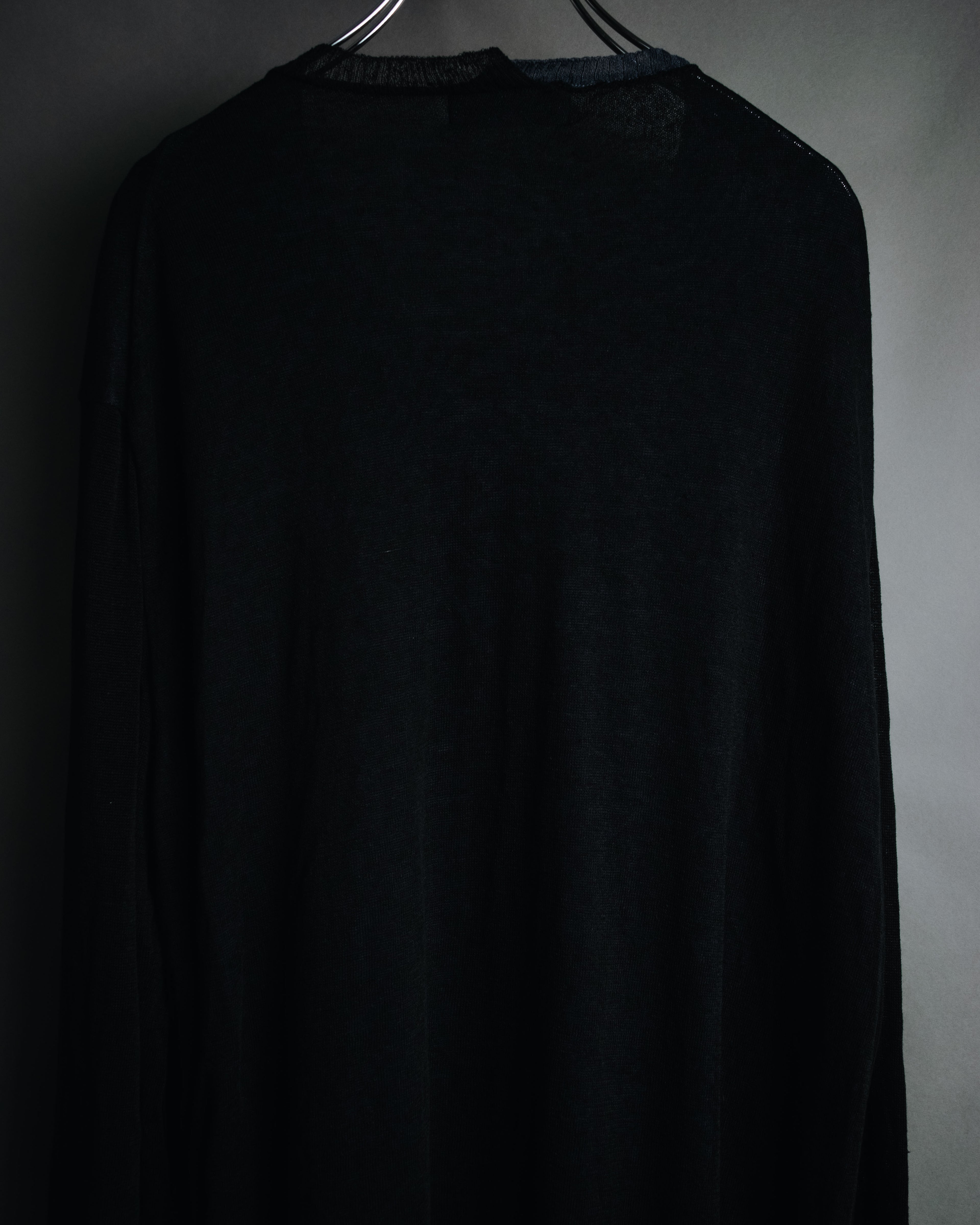 "Yohji Yamamoto POUR HOMME" 24SS layered sheer knit pullover