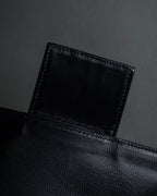 "YVES SAINT LAURENT" Straight ridge design square forum leather bag