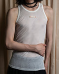 "MAISON MARGIELA" Stitch design net sheer tank top
