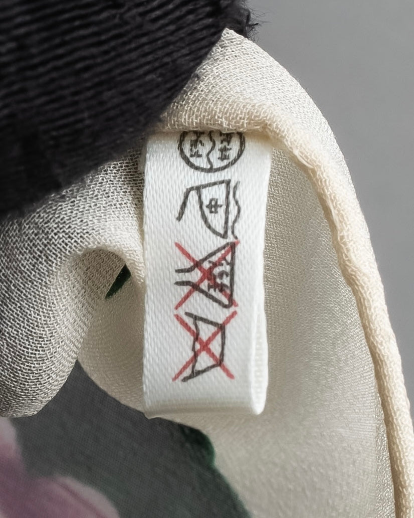 "Christian Dior" Wreath floral design silk scarf