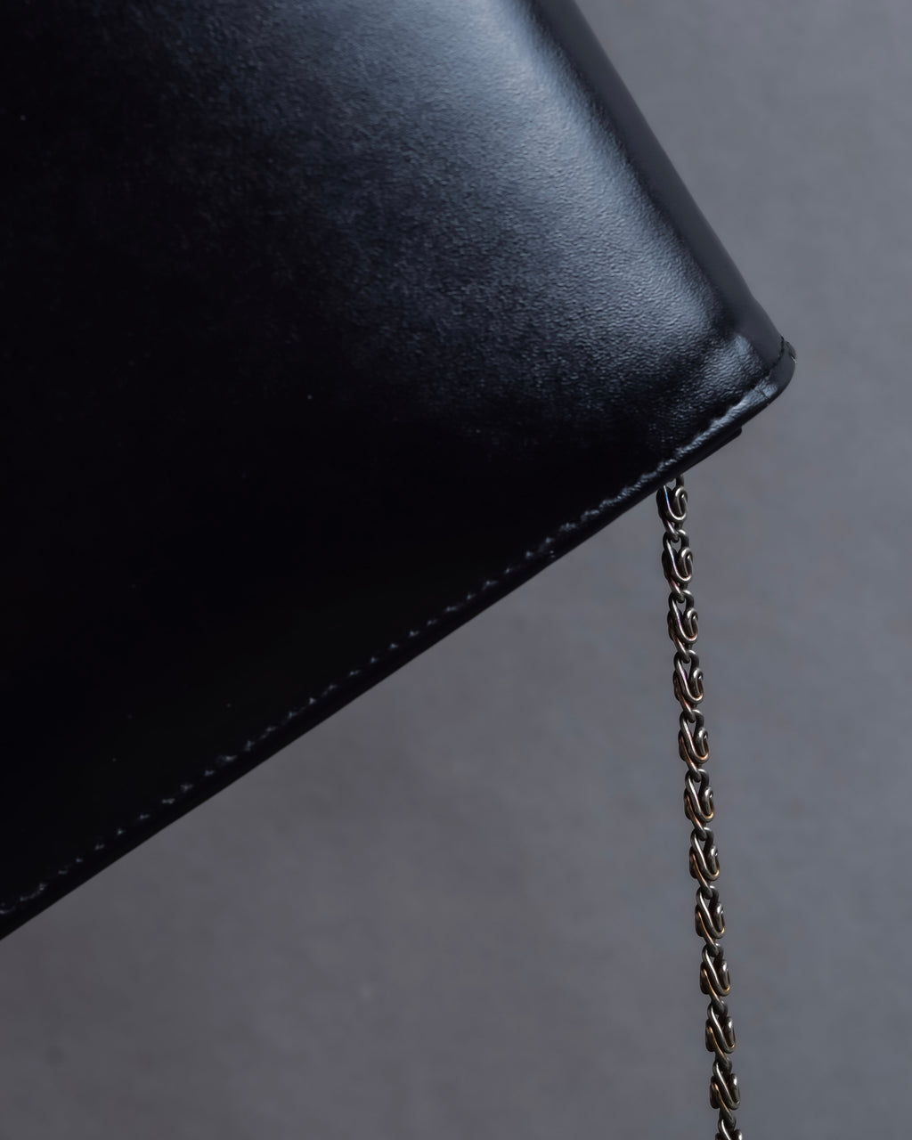 "Cartier" Logo engraved horizontal chain shoulder leather bag