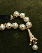 -SPECIAL- “DIOR” 2017-2023 Eiffel tower pearl ribbon choker